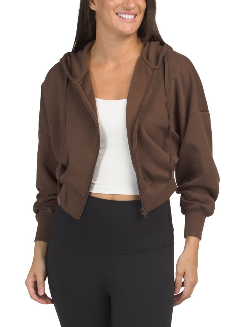 Sundry Cropped Dolman Sleeve Zip-up Hoodie - Size Medium NEW!